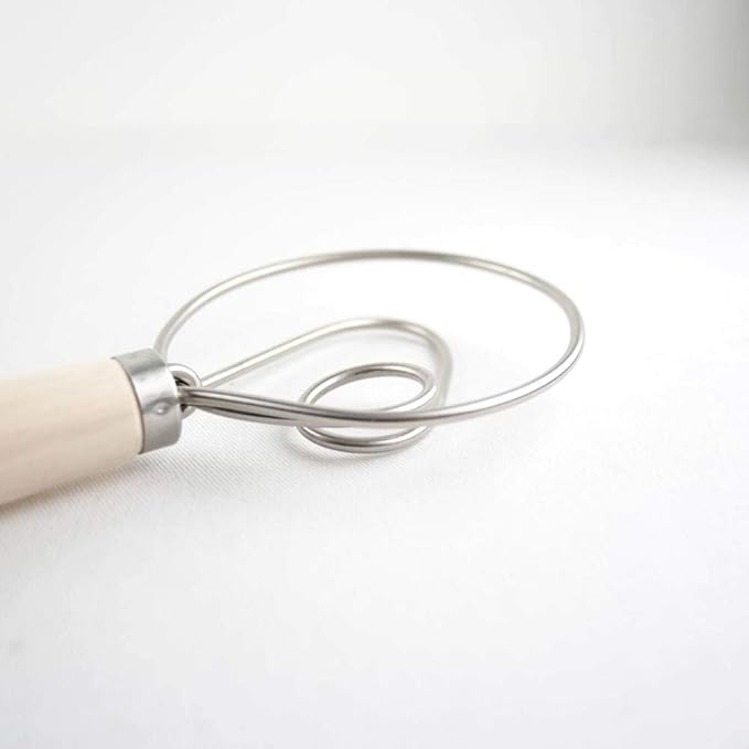 Lehman's Old Country Maple Dough Mixing Whisk Baking Tool Quick Mixing 14"