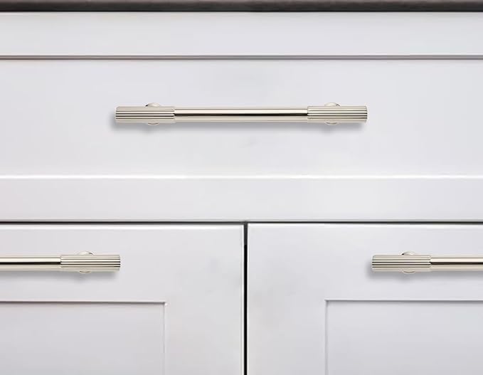 khtumeware 10 Inch Hole Center 5 Pack Polished Nickel Cabinet Pulls Heavy Duty Soild Kitchen Drawer Handles Cabinet Hardware for Cupboard Drawer Handles Dresser Pulls