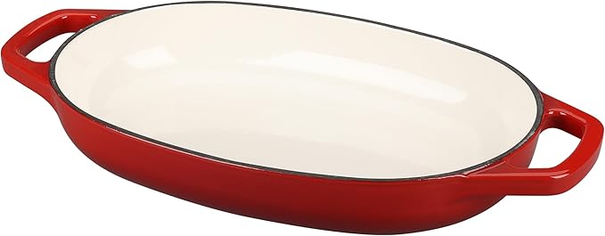 Enameled Cast Iron Oval Dutch Oven Pot with Lid, Dutch Oven for Sourdough Bread Baking, Oval Bread Pan, Bread Oven, Bread Dutch Oven, 5qt, Red