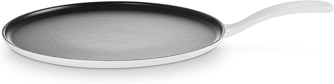 Le Creuset Enameled Cast Iron Traditional Round Crepe Pan, 10.25", White