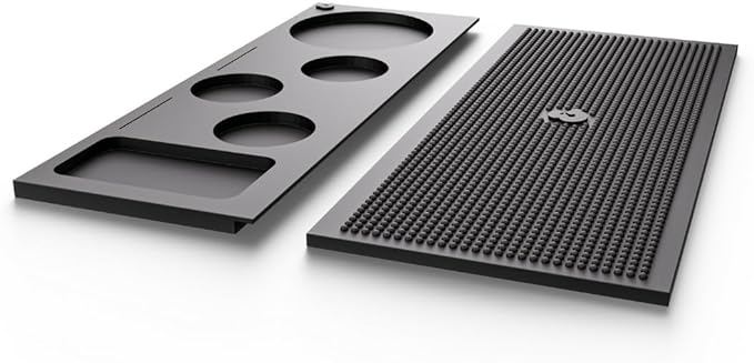GROUNDED & NESTLED 3-in-1 Modular Barista Mat | Coffee Bar Tamping Mat | Puck Prep/Pour Over/Matcha Bar Mat | Black