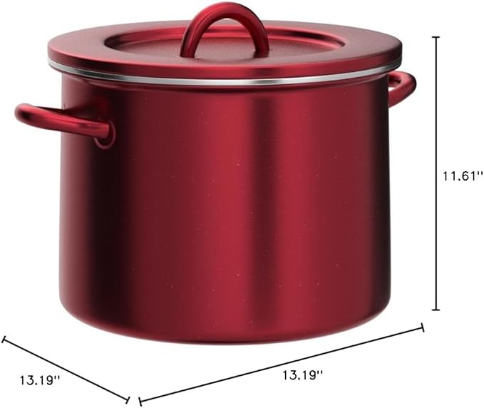 Rachael Ray Create Delicious Stock Pot/Stockpot with Lid - 12 Quart, Red
