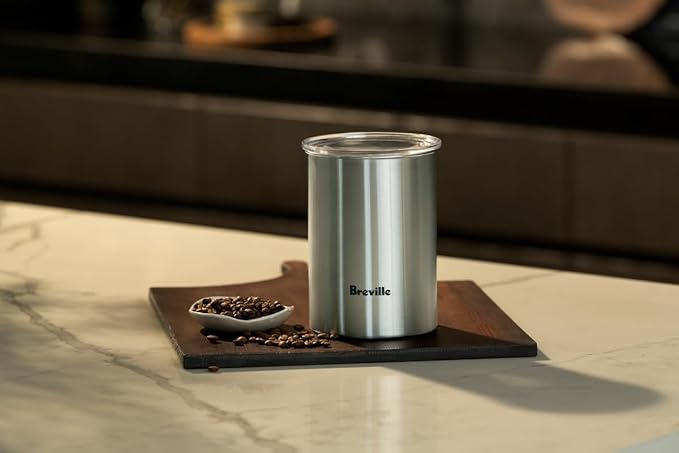 Breville BES030BSS Bean Keeper Airtight Coffee Canister for Countertop Storage, Brushed Stainless Steel