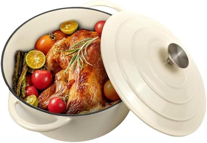 Enameled Saucepan with Lid, Non Stick Cast Iron Sauce Pan, Dutch Oven Pot (Peacock Blue, 2 Quarts)