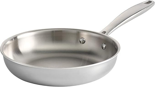 Tramontina Signature Tri-Ply Clad Stainless Steel 8-Inch Small Frying Pan, Induction-Ready Skillet, Dishwasher-Safe, NSF-Certified, Made in Brazil
