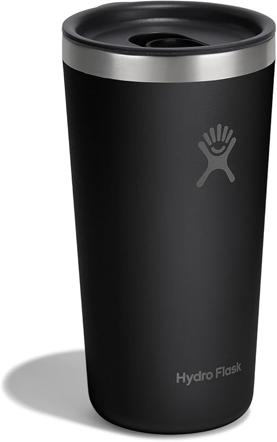 Hydro Flask All Around Tumbler Press-In Lid, Insulated Travel Mug, Stainless Steel Coffee Cup 20 Oz Tonal Black