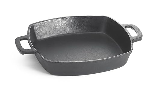 TableCraft Pre-Seasoned 10" Cast Iron Square Fry Pan | Commerical Quality for Restaurant or Home Kitchen Use, 2 quart, Black