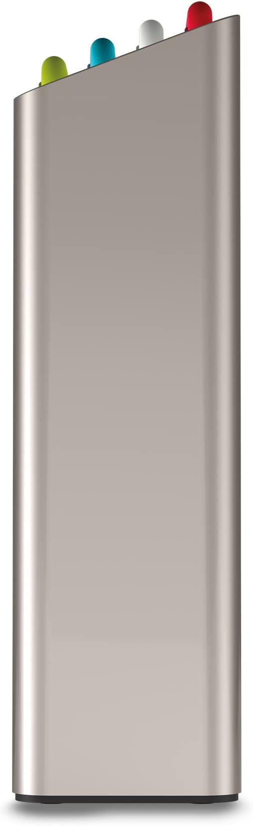 Joseph Joseph Folio Icon 4-Piece Multi Colour coded Cutting Board Set, Slimline case for organized Kitchen storage, Silver
