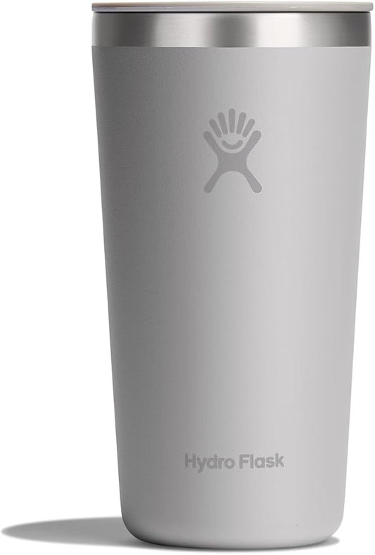 Hydro Flask All Around Tumbler Press-in Lid, Insulated Travel Mug, Stainless Steel Coffee Cup 20 Oz Tonal Birch Gray