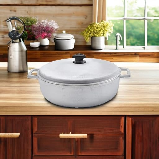 IMUSA GAU-80508 Jumbo Traditional Natural Caldero for Cooking and Serving, 18 Quart, Silver