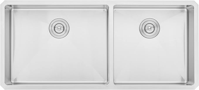 42 in. x 19 in. x 10 in. 16-Gauge Stainless Steel Undermount 60/40 Offset Double Bowl Kitchen Sink with Silicon Dishrack and Strainer