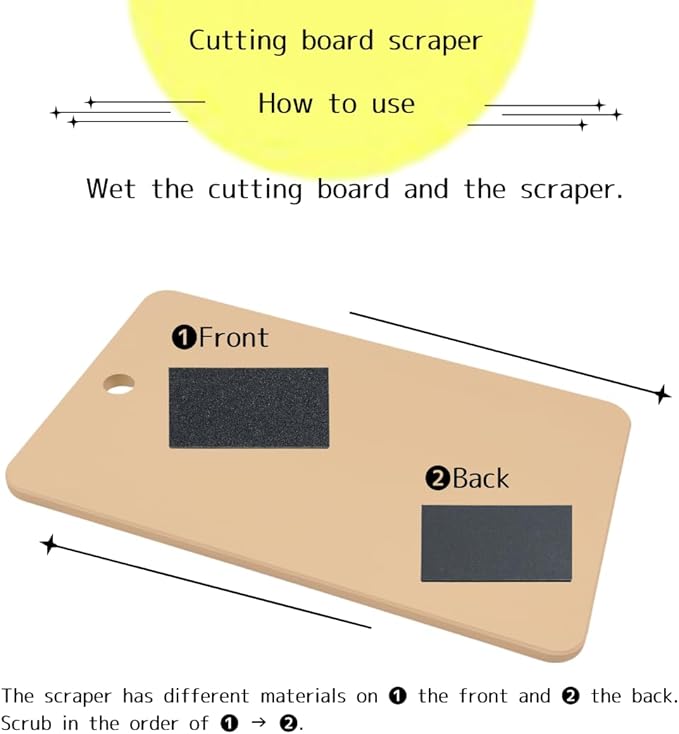 Kitchen Star Tsukihoshi Rubber Cutting Board Made in Japan,Dishwasher-Safe Size:14.96×9.06×0.39inches(385×233×10mm) Equipped with a Cutting Board Scraper for Synthetic Rubber Cutting Boards (L)