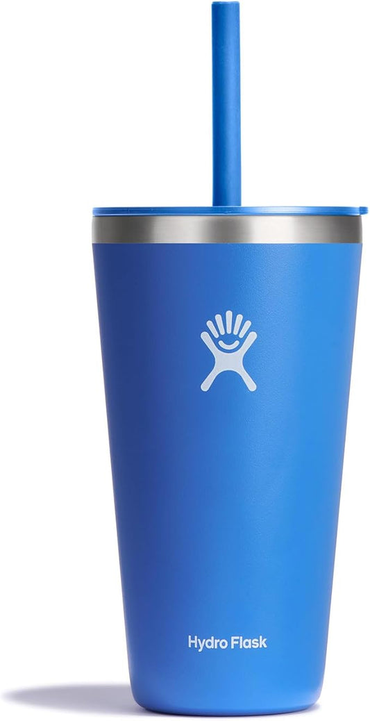 Hydro Flask All Around Tumbler Straw Lid, Insulated Travel Mug, Stainless Steel Coffee Cup 28 Oz Cascade