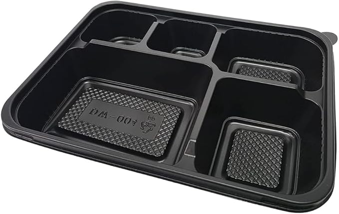 5 Compartment Meal Prep Containers With Lids - (200 Pack) Plastic Food Bento Boxes Stackable Reusable Disposable Microwaveable Safe