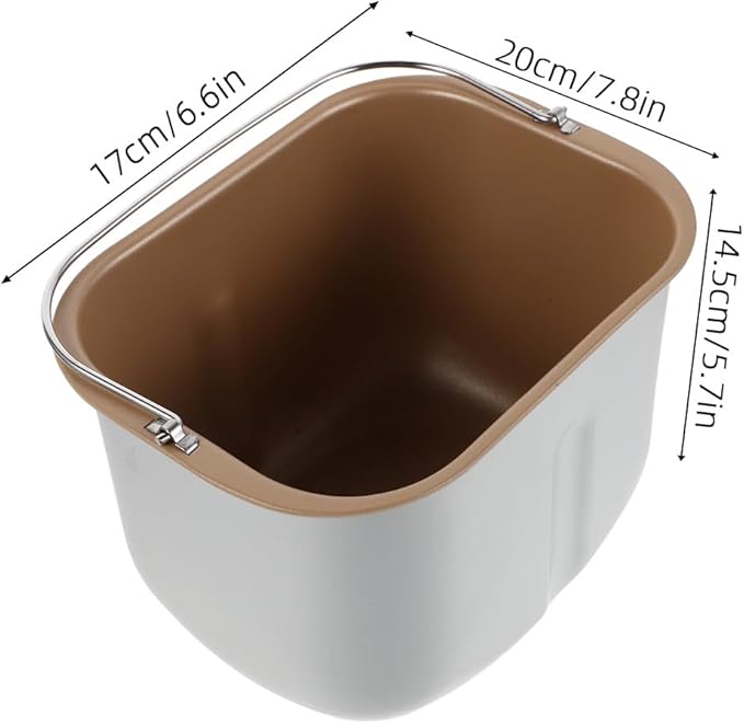 KICHOUSE Bread Machine Baking Pan Replacement - Bread Maker Inner Pot Bucket Non-Stick Coating - 7.86x6.68x5.7" Kitchen Appliance Spare Part Easy To Clean