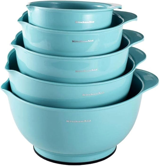 KitchenAid KE178OSAQA Classic Mixing Bowls, Set of 5,Aqua Sky 2