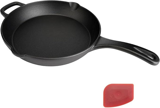 12 Inch Cast Iron Skillet – Large Pre-Seasoned Frying Pan, Ideal for Christmas Holiday Dinner, Family-Size Oven Safe Cookware