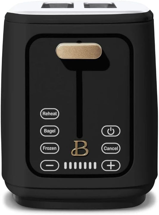 2-Slot Toaster, Touch-Activated Display, 7 Shade Settings, Bagel/Frozen/Reheat Presets by Drew Barrymore (BLACK)