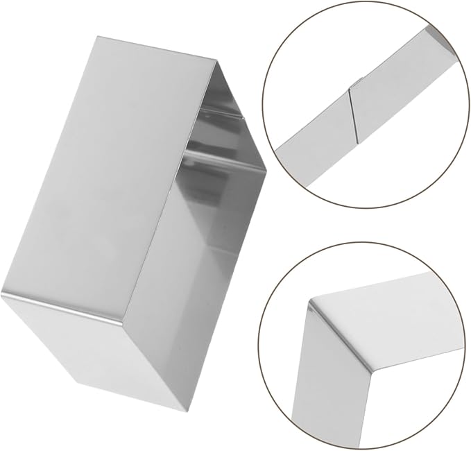 BESTonZON Square Mousse Cake Ring Stainless Steel Mousse Cutter for Baking Pastry and Desserts Non-stick Kitchen Tool for Diy Cooking Silver