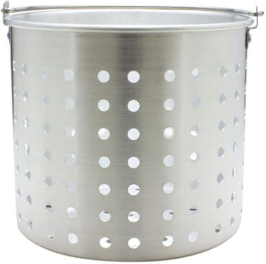 TrueCraftware- 50 qt./ 60 qt. Aluminum Steamer Basket 14-1/2" x 12-5/8" fits 50 qt /60 qt. Stock Pot- Steamer Cookware Steamer Basket Insert Steamer Basket for Veggie Fish Seafood Cooking