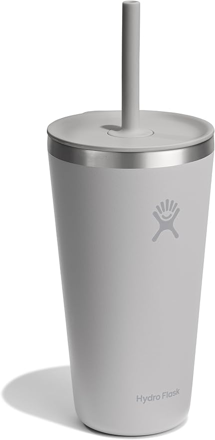 Hydro Flask All Around Tumbler Straw Lid, Insulated Travel Mug, Stainless Steel Coffee Cup 28 Oz Tonal Birch