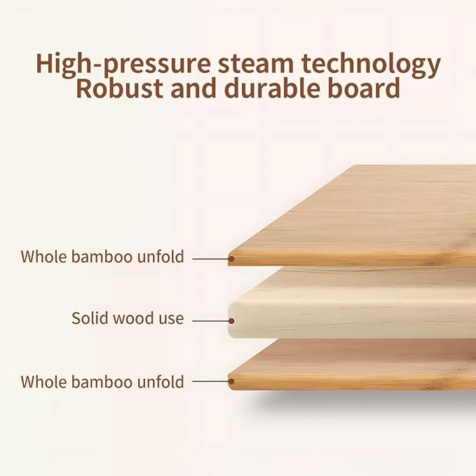 Dishwasher Safe&Lightweight&Durable,Healthy and No Glue&Non Toxic Large Bamboo Cutting Board with hands for Kitchen,Plastic Free & Juice Groove, Non-solid wood Cutting Board for Meat(16 * 11inch)