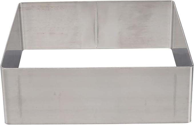 BESTonZON Square Mousse Ring Stainless Steel Cake Cutter for Baking for Pastry Mousse and Dessert Creations Reusable and Kitchen Tool Silver