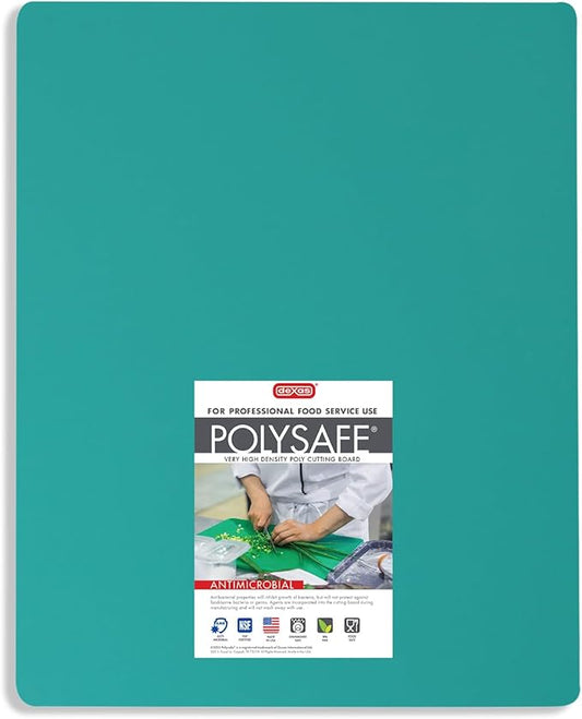 Dexas NSF Certified Polysafe Pastry Board, 16 x 20 inches, Reversible Kitchen Cutting Board, Teal Green