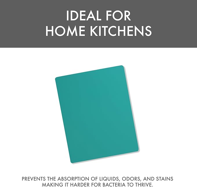 Dexas NSF Certified Polysafe Pastry Board, 16 x 20 inches, Reversible Kitchen Cutting Board, Teal Green