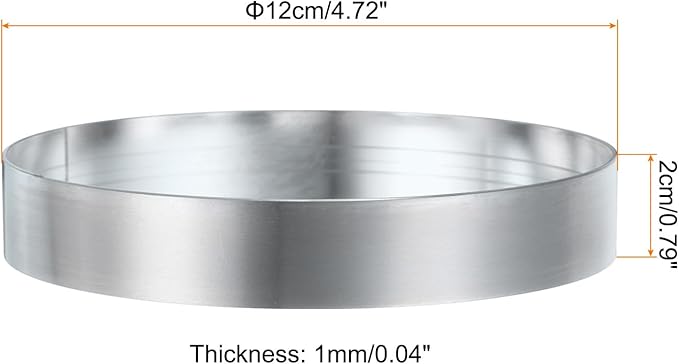 HARFINGTON 4Pcs Round Cake Ring 4.72 x 1 Inch Seamless Stainless Steel Pastry Mousse Dessert Ring Mirror Coating for Baking Cooking English Muffins Crumpet Making Tool