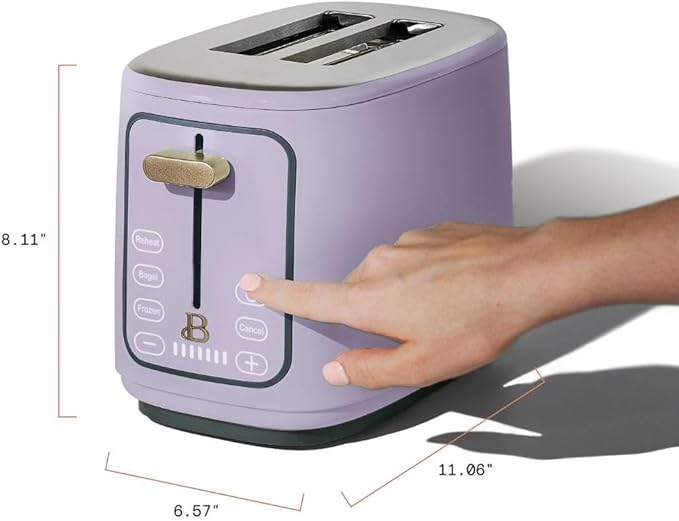 2-Slice Toaster, Touch-Activated Display, 7 Shade Settings, Bagel/Frozen/Reheat Presets by Drew Barrymore (Lavender)