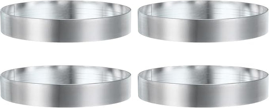 HARFINGTON 4Pcs Round Cake Ring 4.72 x 1 Inch Seamless Stainless Steel Pastry Mousse Dessert Ring Mirror Coating for Baking Cooking English Muffins Crumpet Making Tool