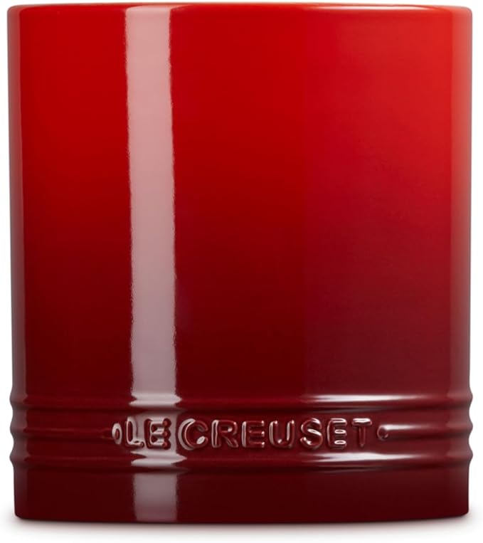Le Creuset Stoneware Signature Straight Wall Utensil Crock, 1 qt., Cerise