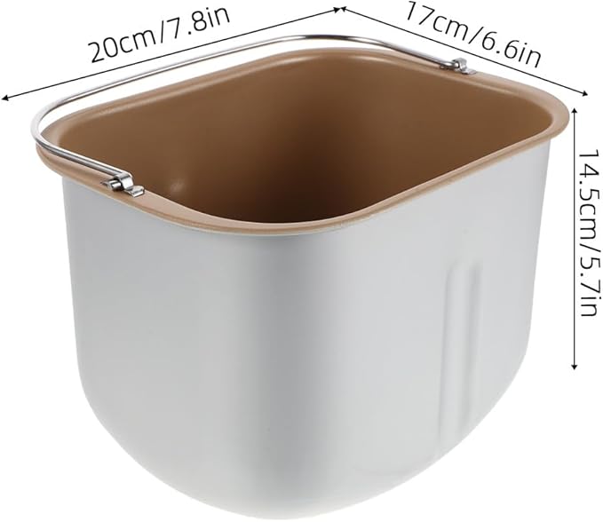 KICHOUSE Bread Machine Baking Pan Replacement - Bread Maker Inner Pot Bucket Non-Stick Coating - 7.86x6.68x5.7" Kitchen Appliance Spare Part Easy To Clean
