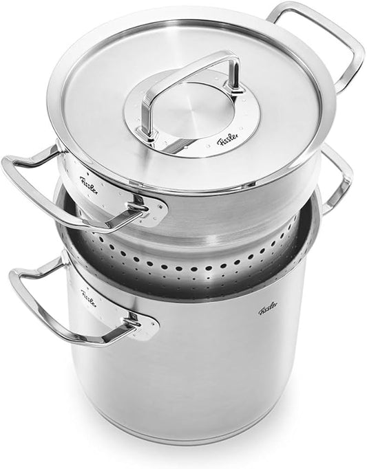 Fissler Original-Profi Collection Stainless Steel 6.3 Quart Multipot with Steamer Insert and Metal Lid