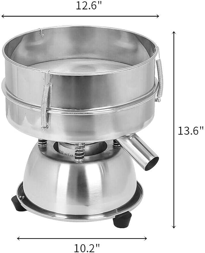 Automatic Electric Vibrating Sifter Machine, Sieve Shaker With 2 Screens (12 & 80 Mesh), for Flour, Rice, Mung Bean, Powder