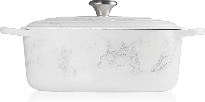 Le Creuset Enameled Cast Iron Signature Oval Dutch Oven, 6.75 qt., Marble