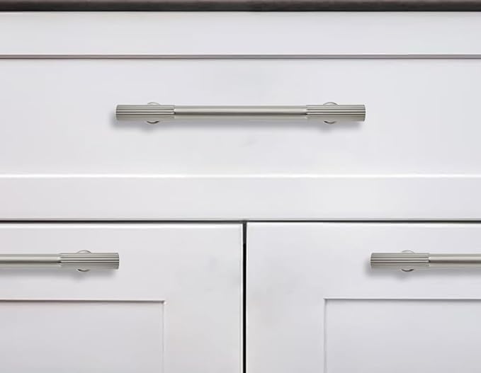 khtumeware 10 Inch Hole Center 5 Pack Brushed Satin Nickel Cabinet Pulls Heavy Duty Soild Kitchen Drawer Handles Cabinet Hardware for Cupboard Drawer Handles Dresser Pulls
