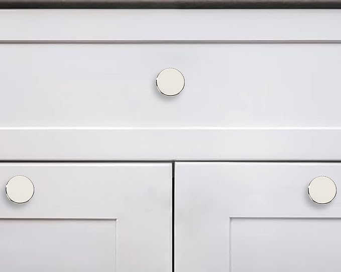 khtumeware 2 Pack Polished Nickel Cabinet Knobs Solid Heavy-Duty Bifold Closet Door Knobs Cabinet Hardware Handle for cabinets Dressers Pull for Bathroom Kitchens
