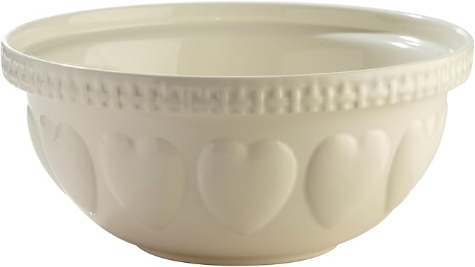 Mason Cash | S12 Cream Hearts Mixing Bowl - 4.25 Quarts