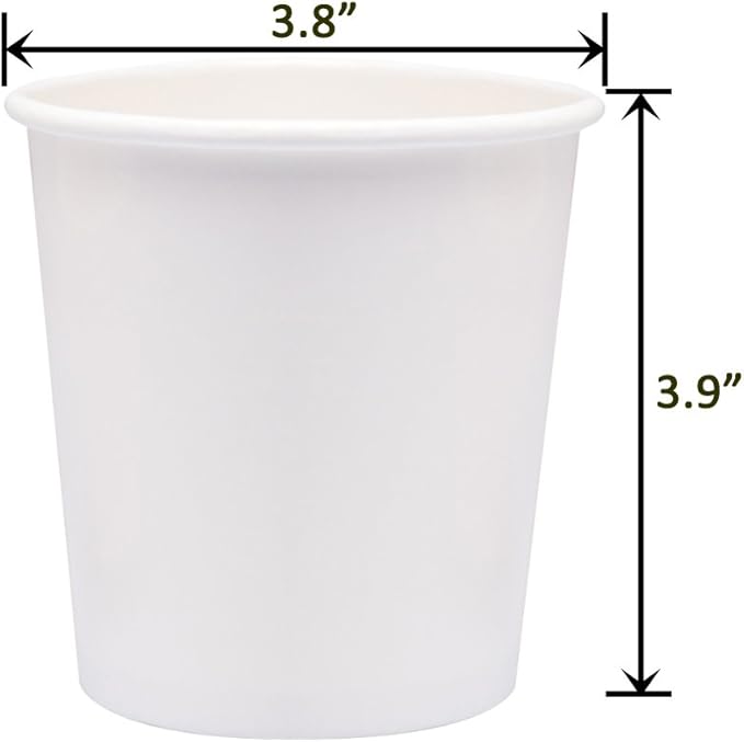 Paper Ice Cream Cups, Paper Hot/Cold Soup Cups - 100 Count (White) (16 oz)