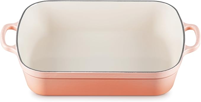 Le Creuset Enameled Cast Iron Signature Rectangular Roaster, 5.25 qt. (11.7" x 16.8"), Peche