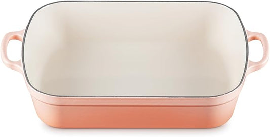 Le Creuset Enameled Cast Iron Signature Rectangular Roaster, 5.25 qt. (11.7" x 16.8"), Peche