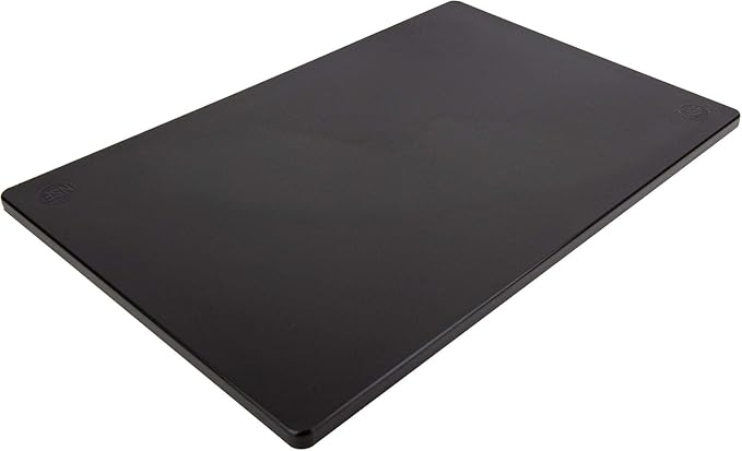 Thirteen Chefs Large 18 x 12 Black Plastic Cutting Board - 1/2" Thick HDPE for Restaurants and Professional Kitchens, NSF