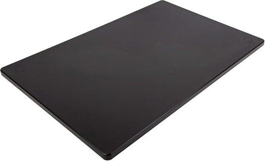 Thirteen Chefs Large 18 x 12 Black Plastic Cutting Board - 1/2" Thick HDPE for Restaurants and Professional Kitchens, NSF