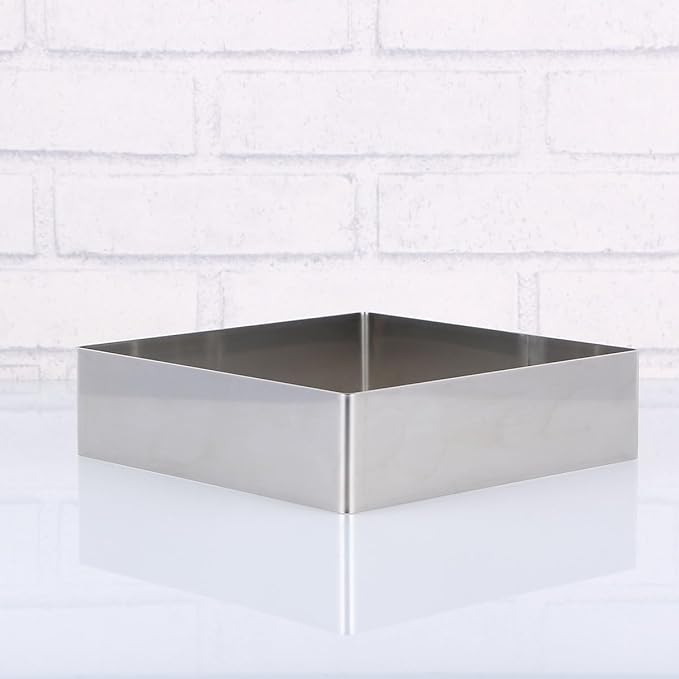 BESTonZON 7.3 Inch Square Cake Ring Stainless Steel Baking Tool for Diy Pastry Mousse Cookie Bread Cutter Mold Kitchen Accessory