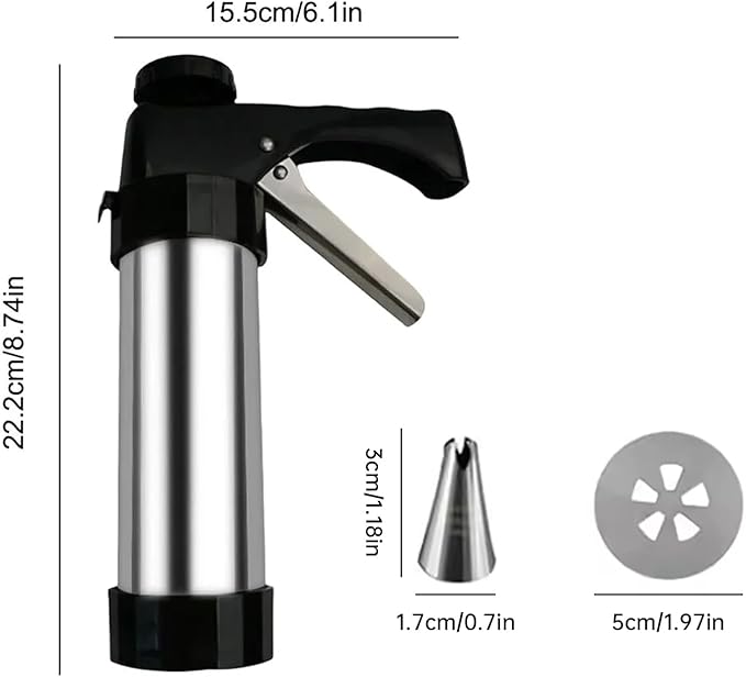 Cake Decorating Kit,Cookie Press,Baking Tools,Cookie Press Gun Kit, Stainless Steel Cookie Press for Baking,Multifunctional Detachable Cookie Maker Machine for Biscuits