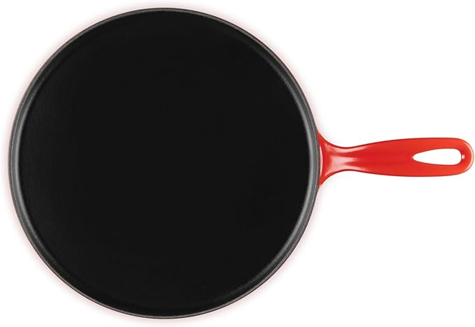 Le Creuset Enameled Cast Iron Traditional Round Crepe Pan, 10.25", Cerise