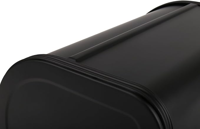 Home by Jackie Inc X458 Black Metal Bread Box/Bin/kitchen Storage Containers with Roll Top Lid (Black)