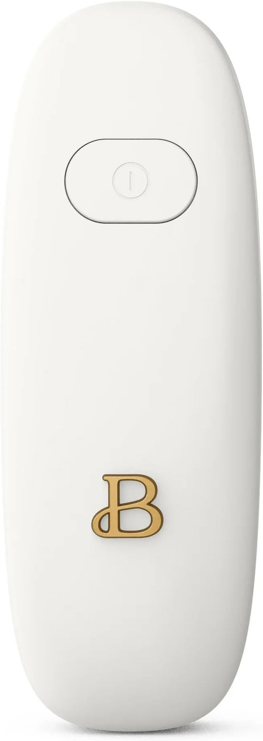 Beautiful by Drew Barrymore Battery Powered Electric Can Opener - Smooth Edge, No Sharp Edges, One-Touch Operation - Kitchen Gadgets, Kitchen Essentials for Seniors, RV Must Haves (White Icing)